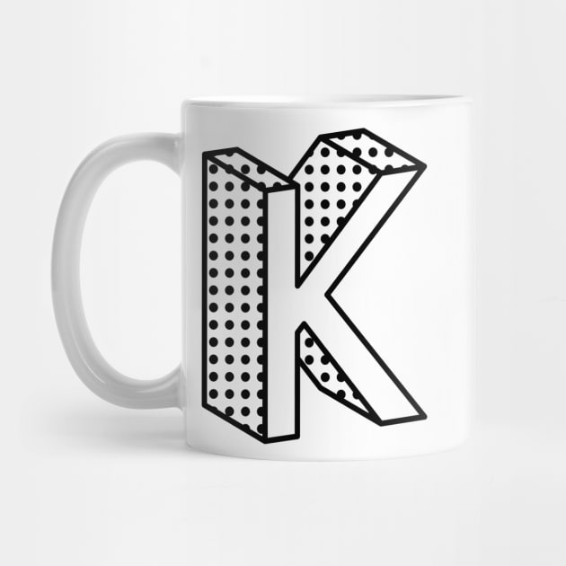3D Ben Day Dot Isometric Letter K by murialbezanson